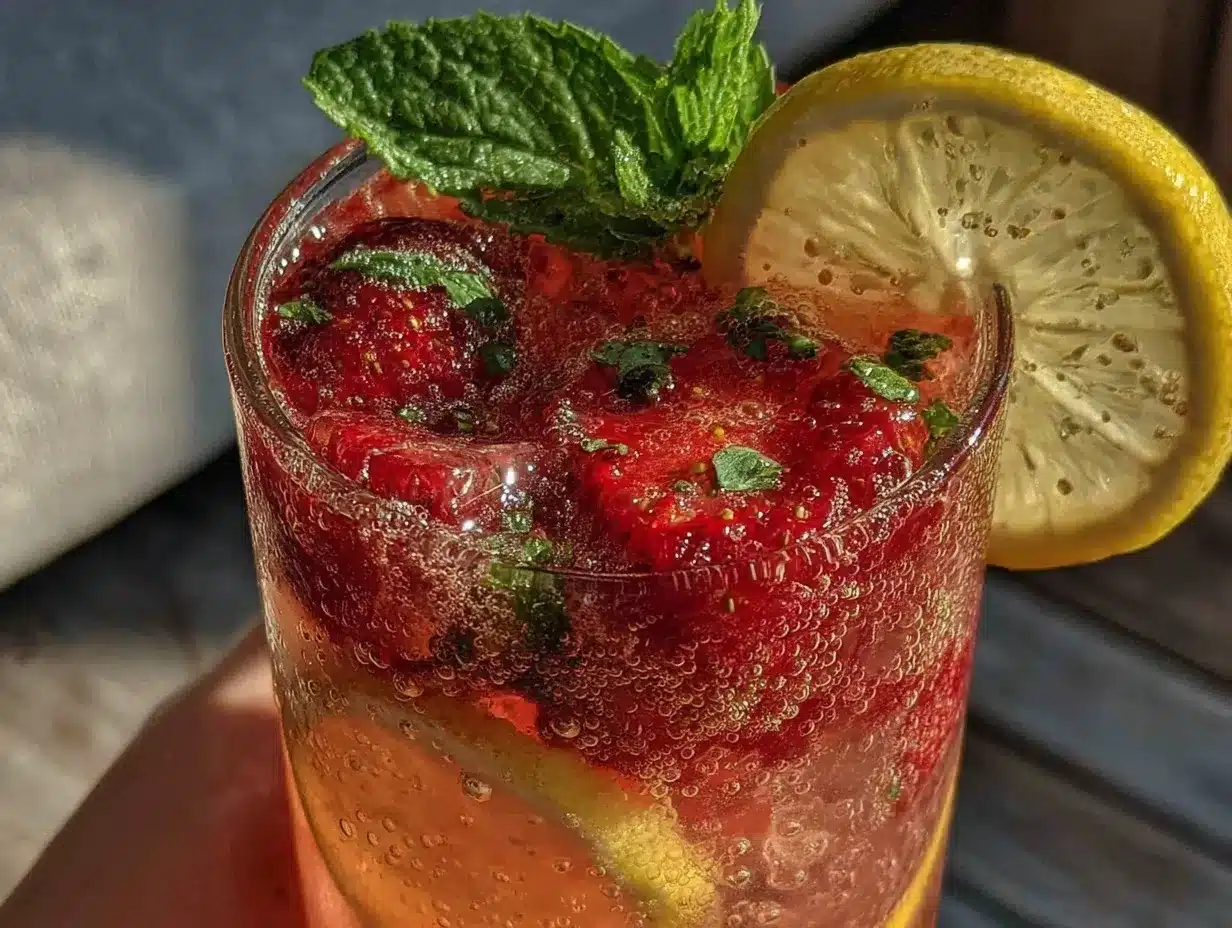 fresh strawberry mint lemonade preparation steps