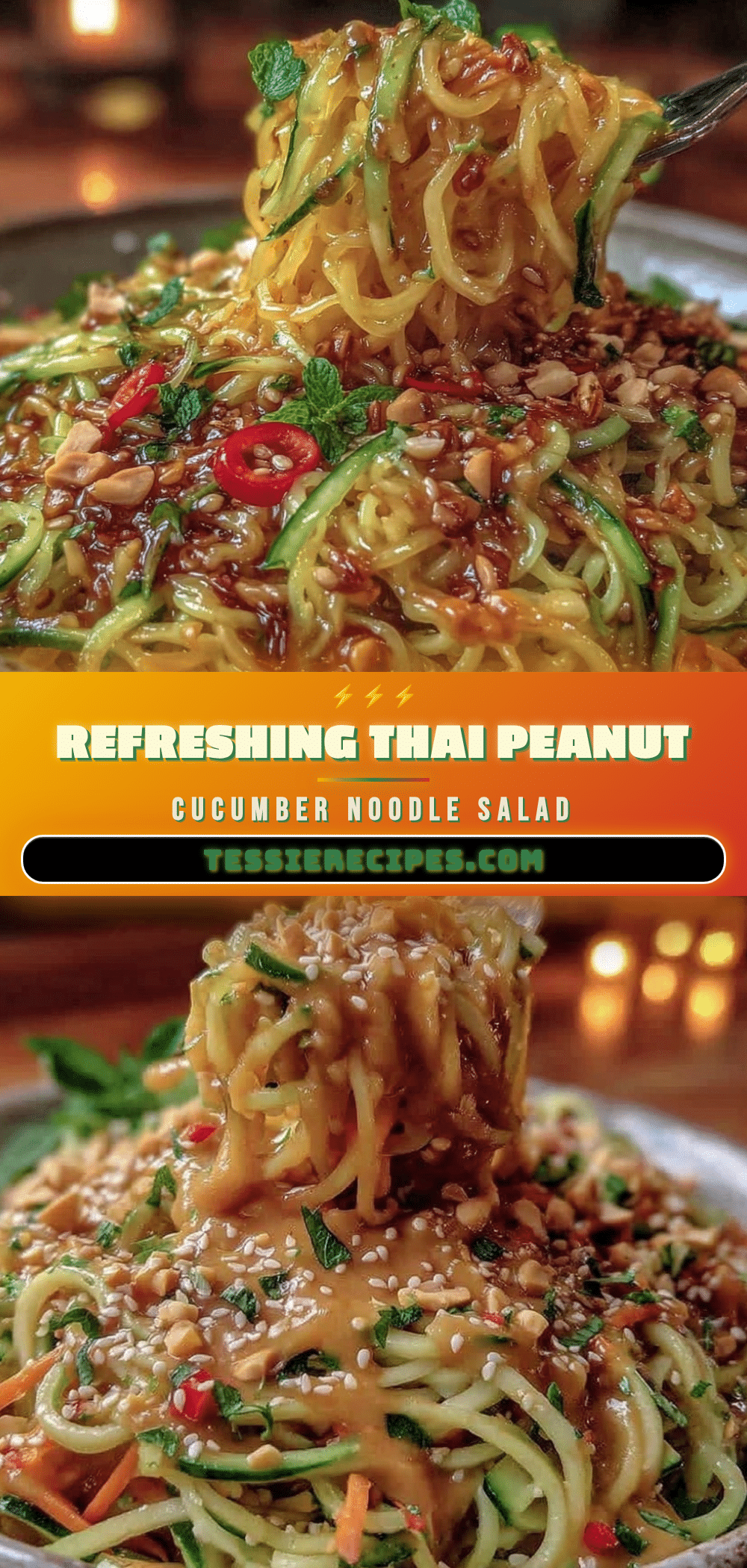 fresh thai peanut cucumber noodle salad recipe