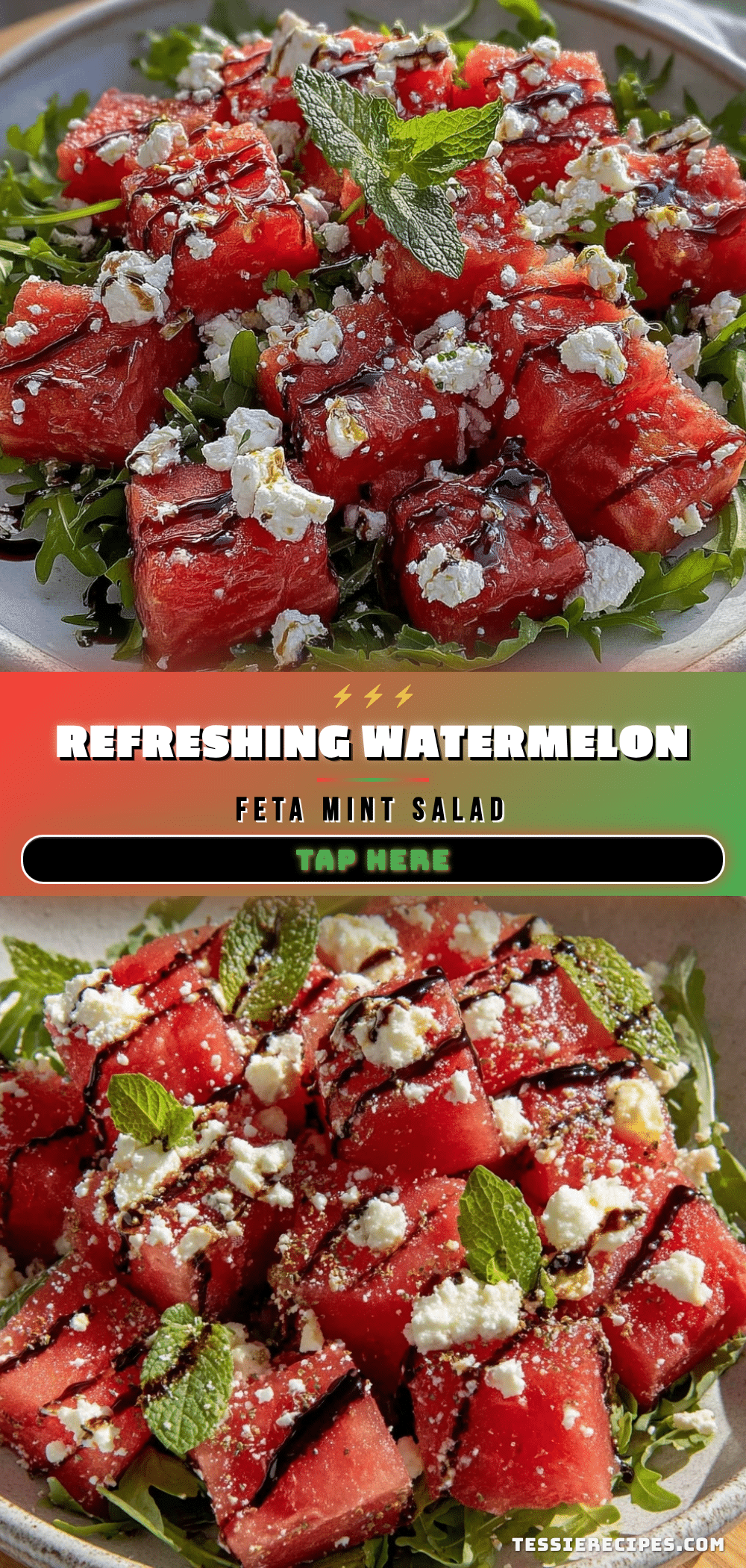 fresh watermelon feta mint arugula salad recipe
