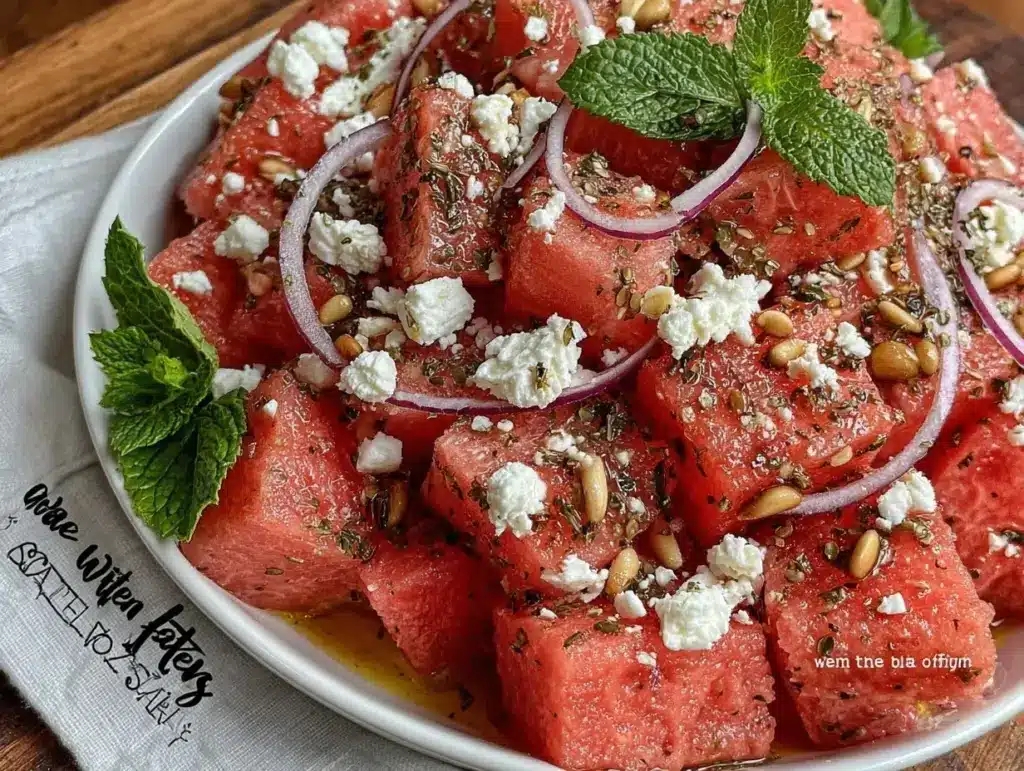fresh watermelon feta salad - featured image
