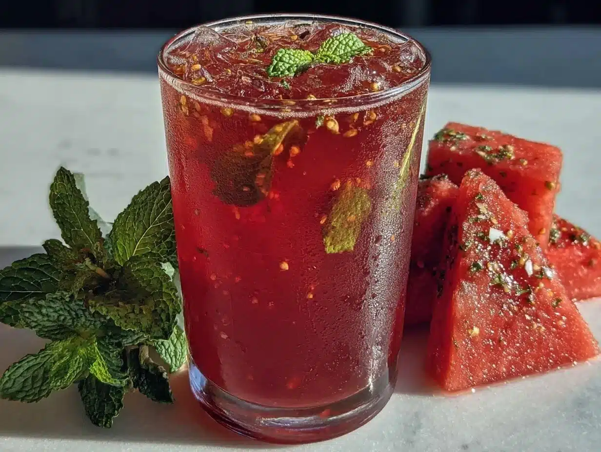 fresh watermelon mint agua fresca preparation steps