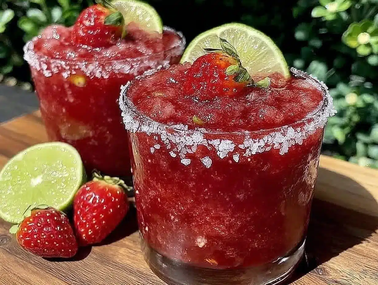 frozen strawberry margaritas preparation steps