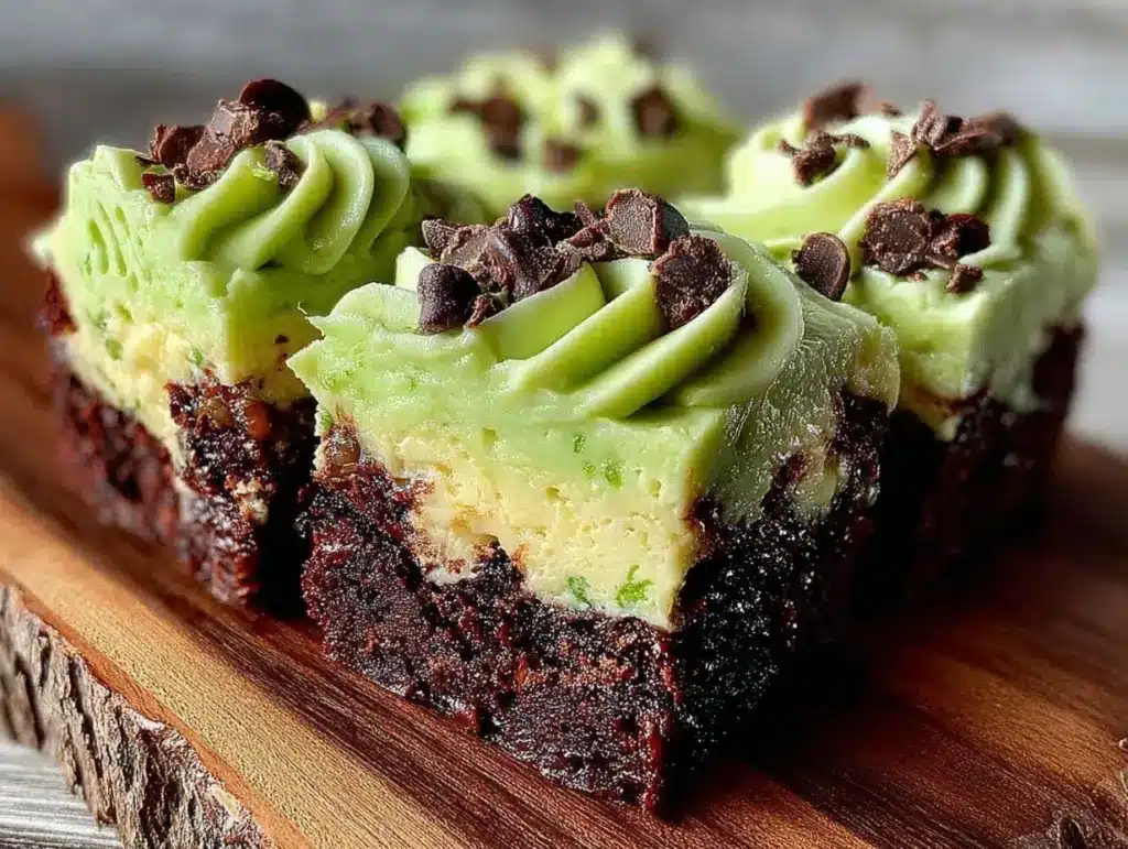 fudgy mint chocolate chip brownies - featured image