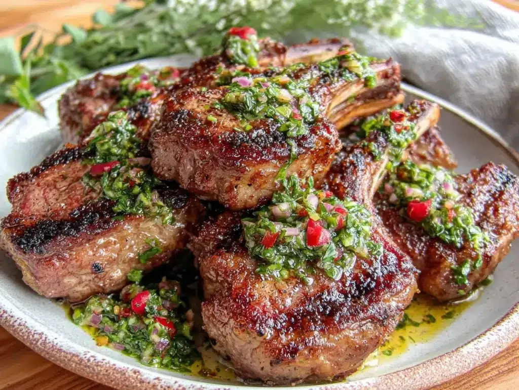 garlic herb lamb chops - featured image