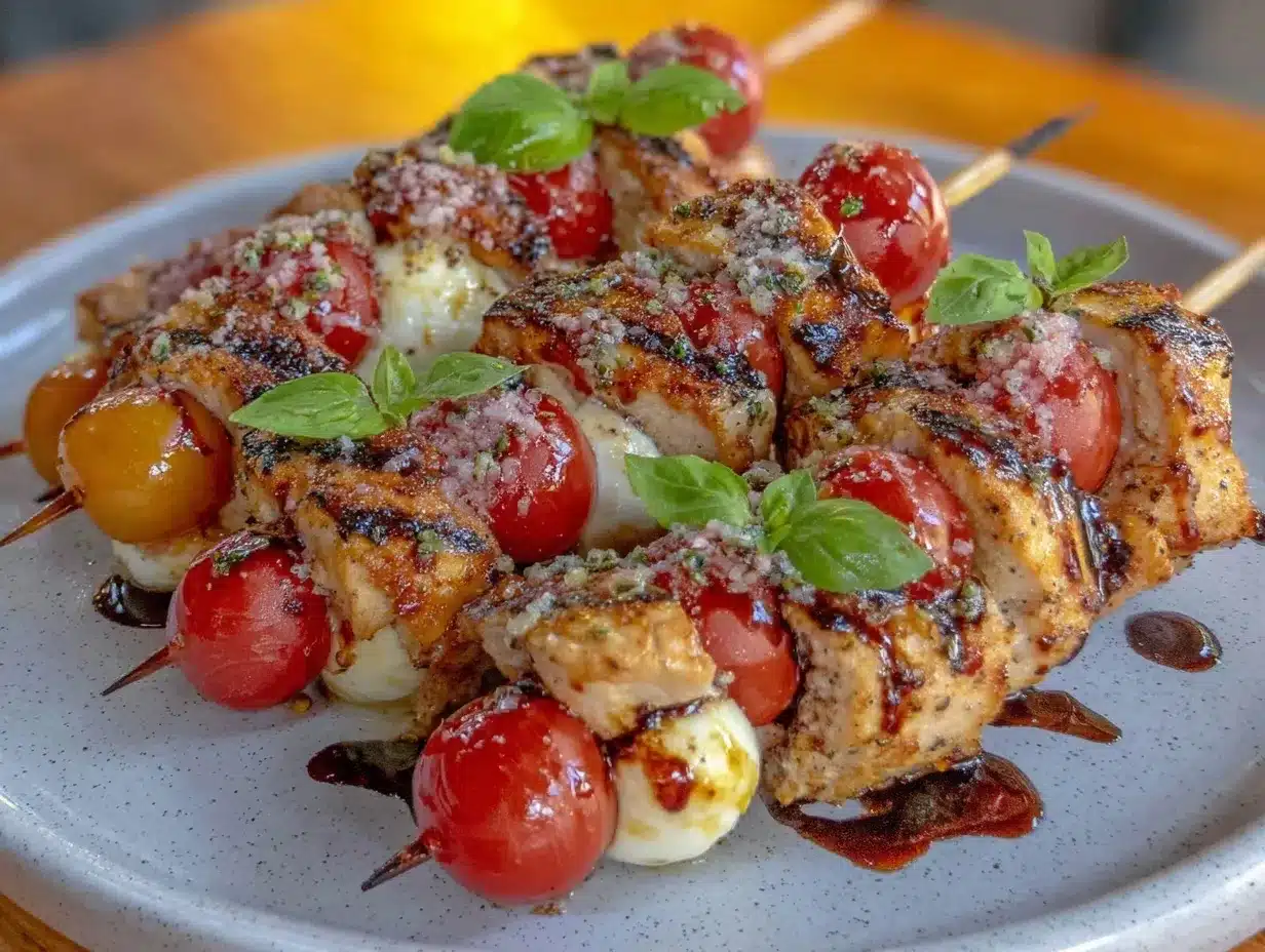 grilled chicken caprese skewers preparation steps