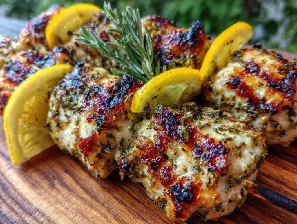 grilled lemon herb chicken skewers - featured image