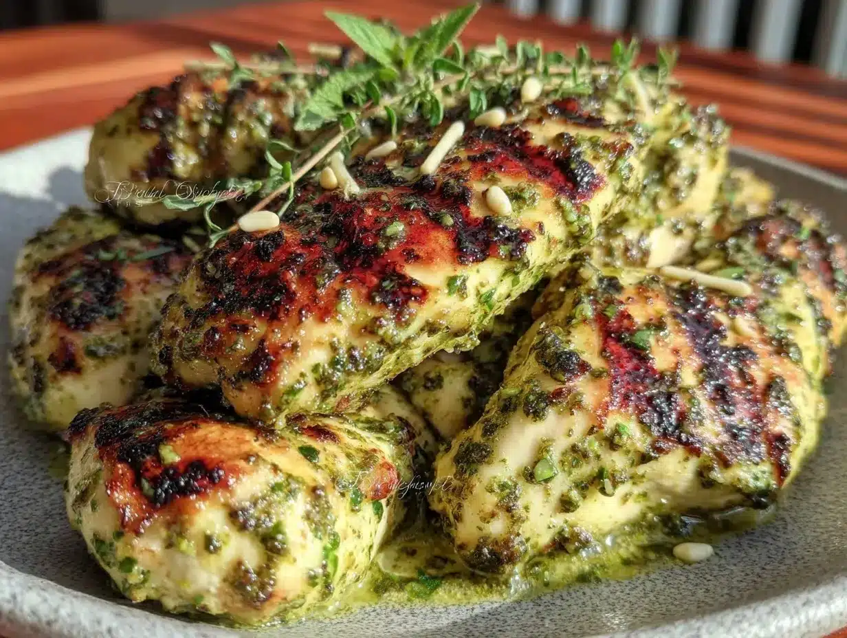 grilled pesto chicken preparation steps