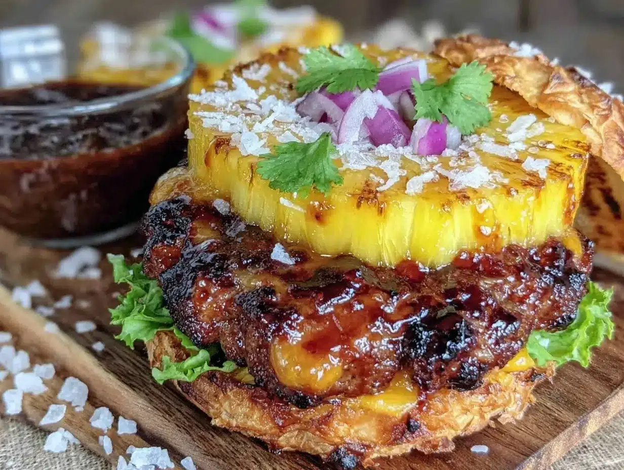 grilled pineapple teriyaki burgers preparation steps