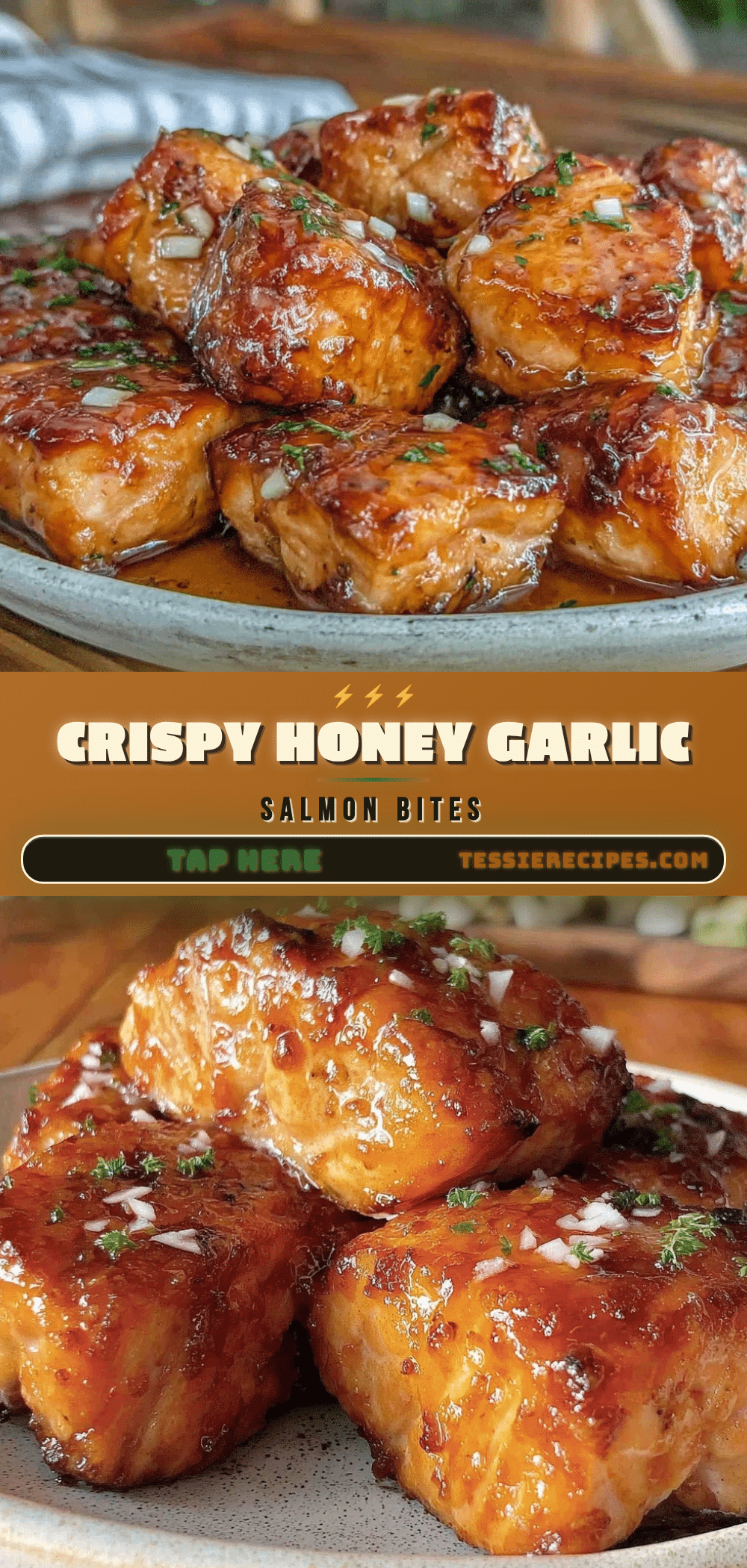 honey garlic glazed salmon bites recipe