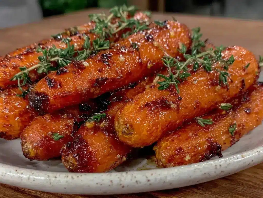 honey roasted carrots with thyme - featured image