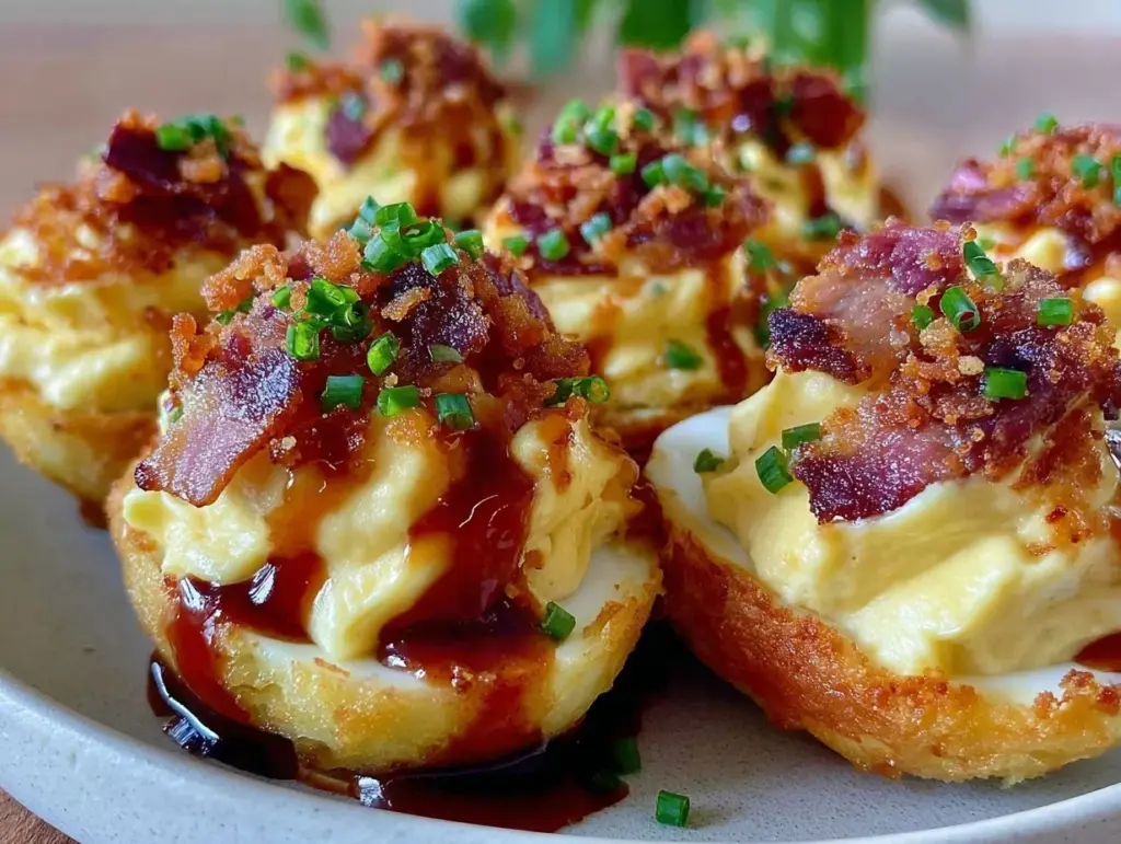 honey sriracha deviled eggs - featured image