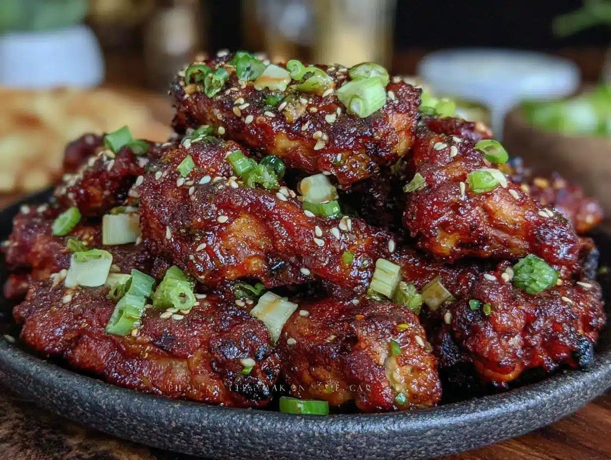Korean BBQ chicken wings preparation steps