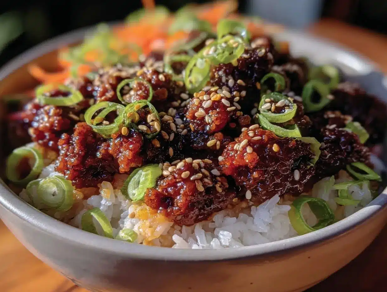 korean bulgogi ground beef rice bowls preparation steps