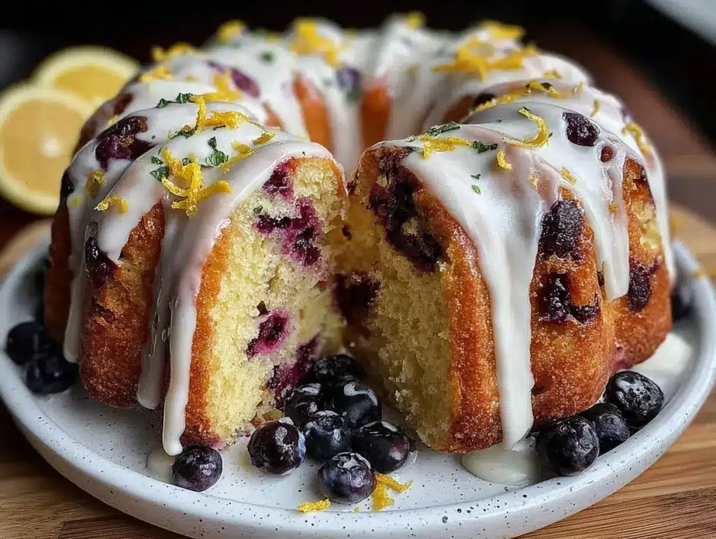 lemon blueberry bundt cake - featured image