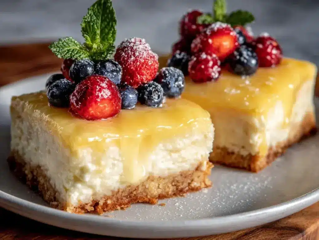 lemon cheesecake bars - featured image