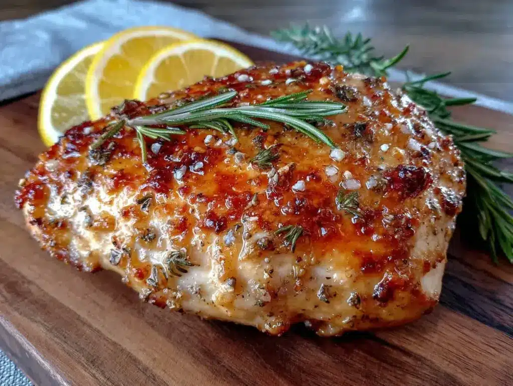 lemon herb roasted chicken breast - featured image