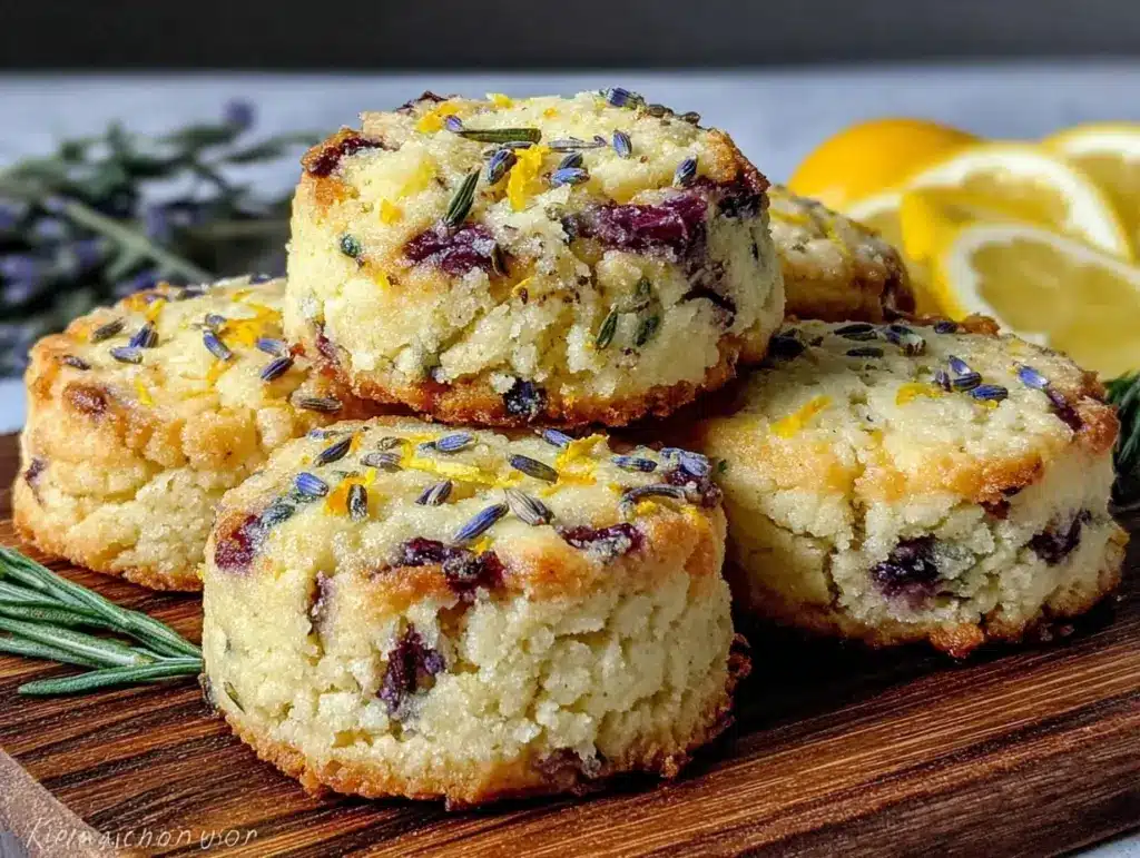 lemon lavender shortbread cookies - featured image