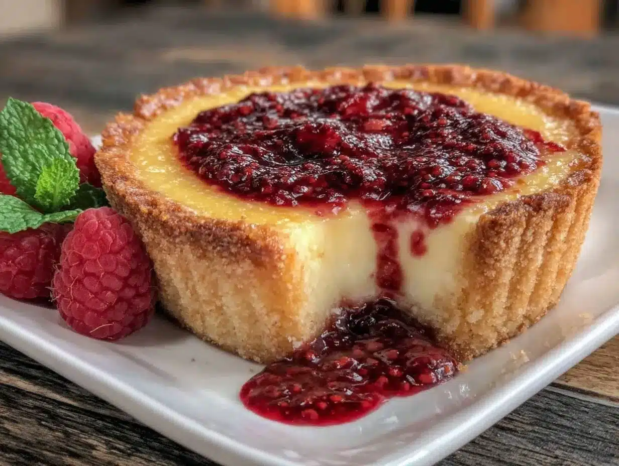lemon tart with raspberry sauce preparation steps
