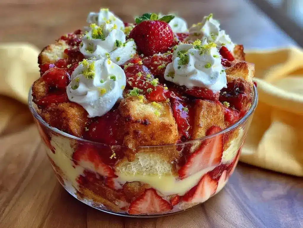 Light No-Bake Strawberry Angel Food Trifle - featured image