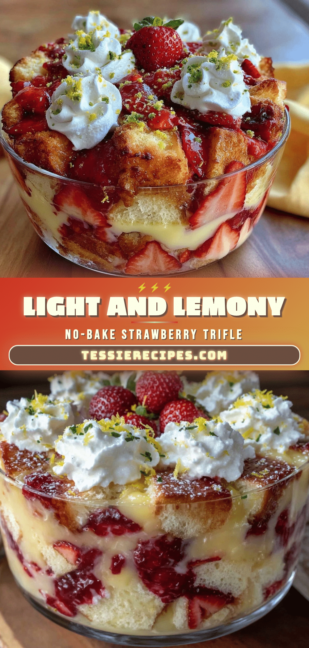 Light No-Bake Strawberry Angel Food Trifle recipe