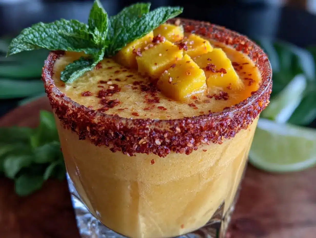 mango coconut rum cocktail preparation steps
