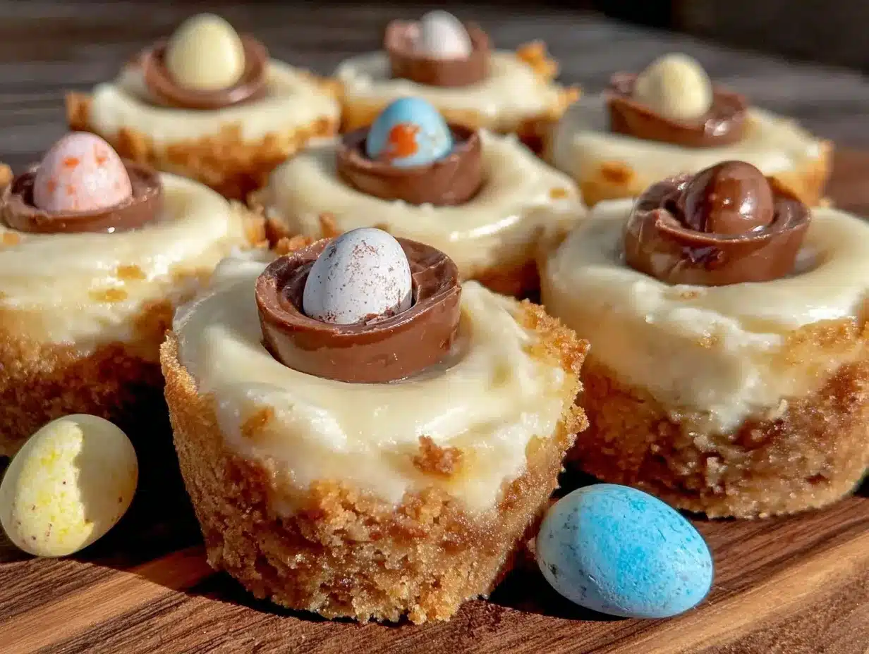 mini Cadbury Egg cheesecakes preparation steps
