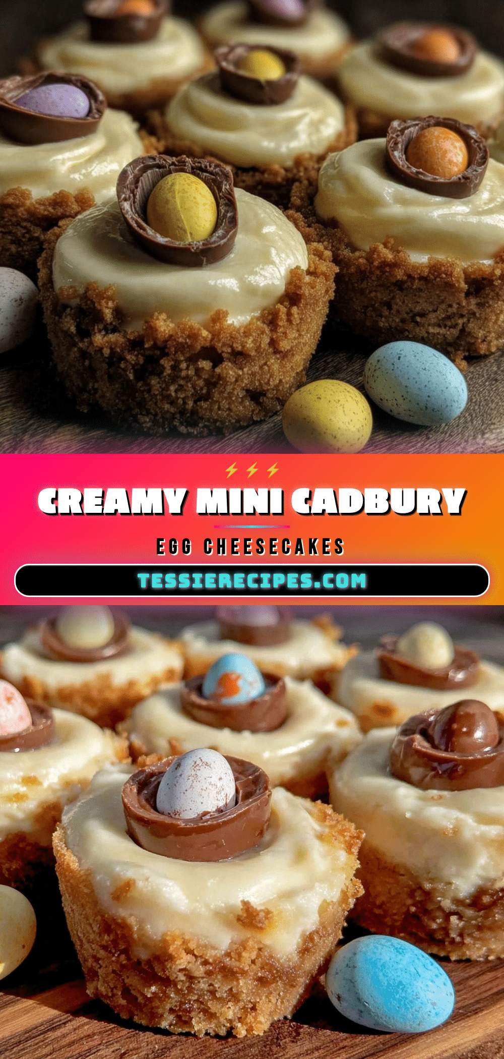 mini Cadbury Egg cheesecakes recipe