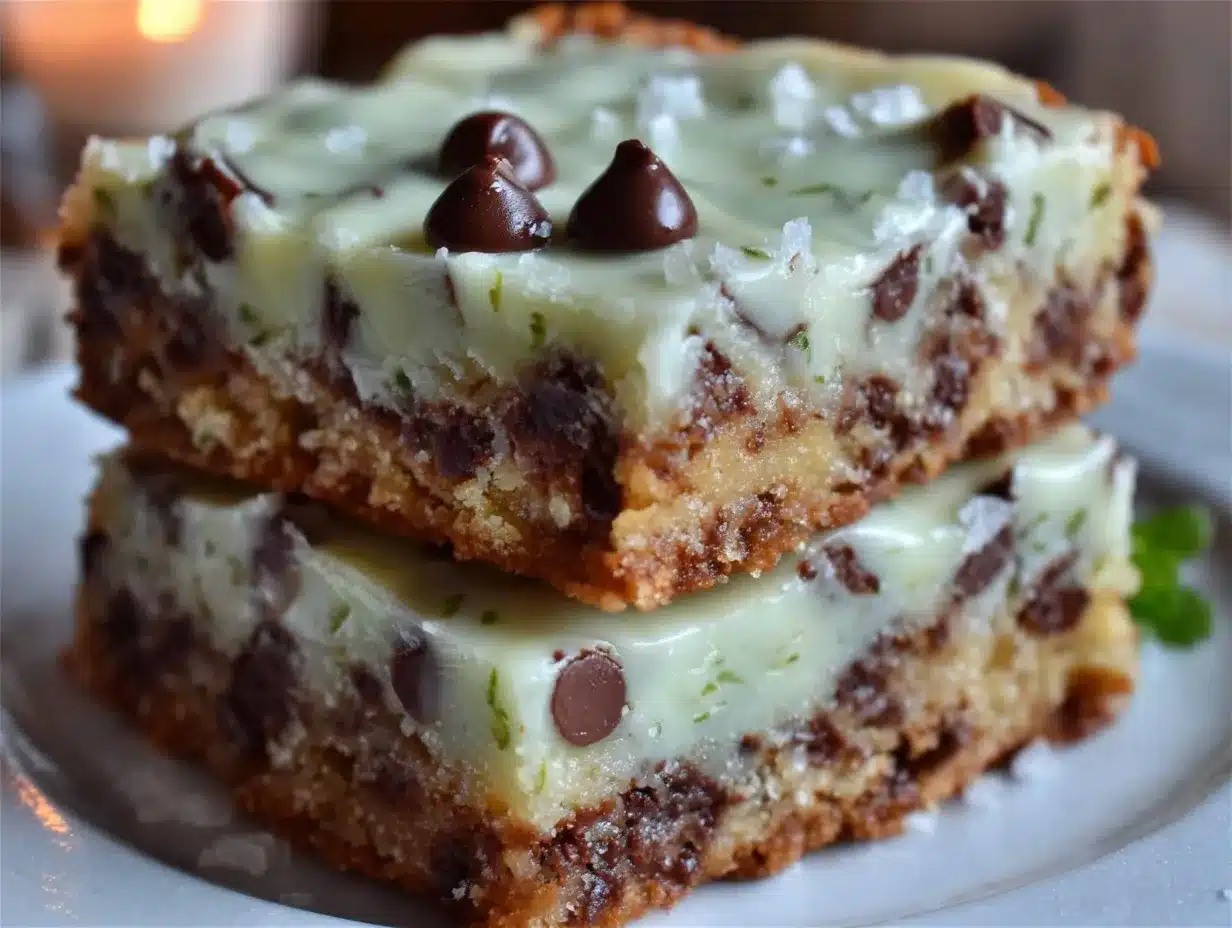 mint chocolate chip cookie bars preparation steps