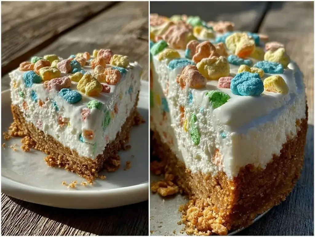 no-bake lucky charms cheesecake - featured image