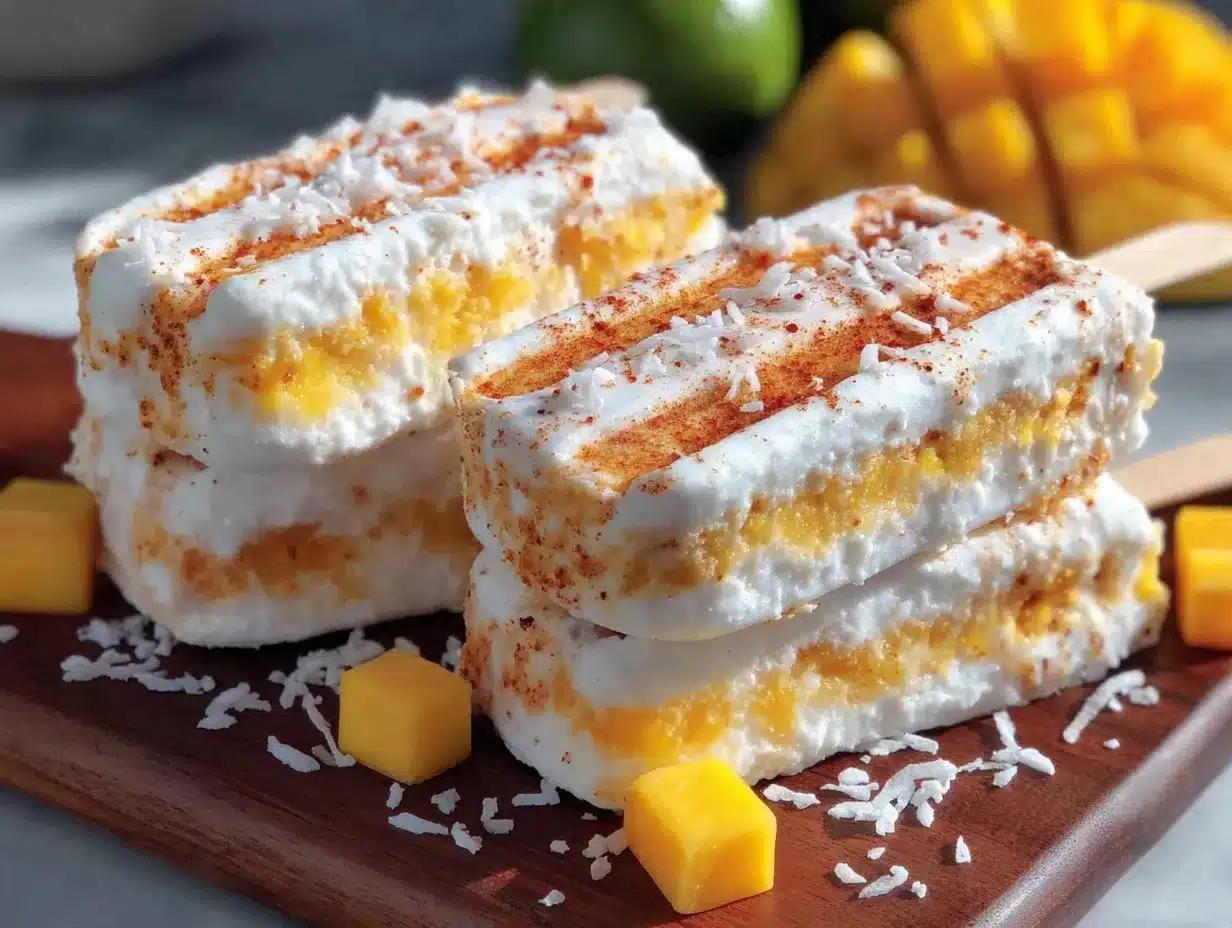 no-bake mango coconut popsicles preparation steps