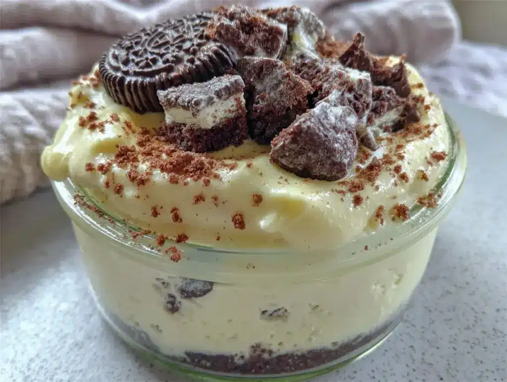 no-bake Oreo cheesecake in a jar - featured image