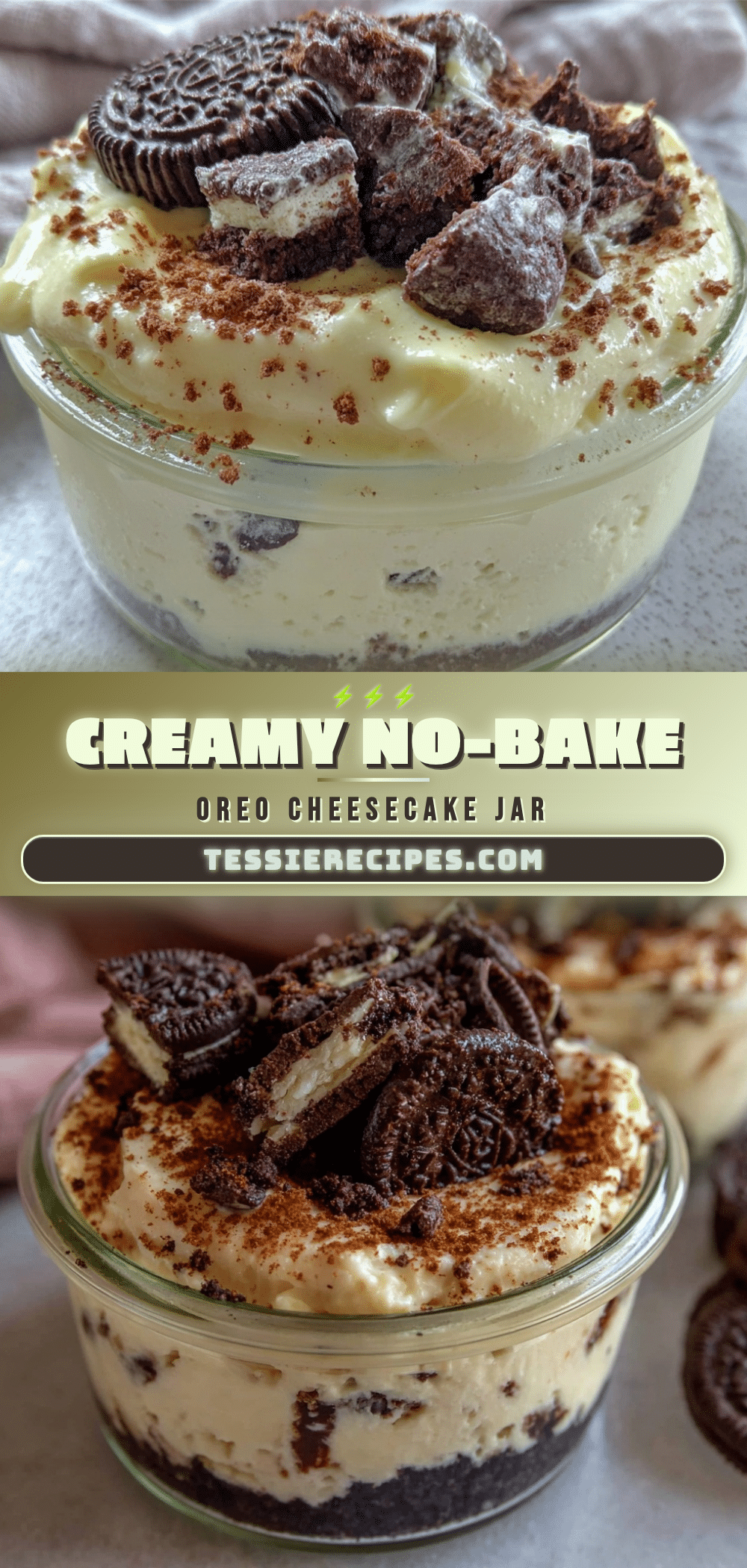 no-bake Oreo cheesecake in a jar recipe