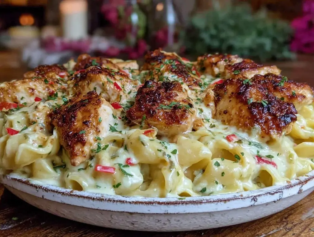 one pot cajun chicken alfredo - featured image