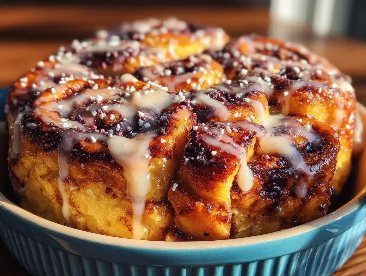 overnight cinnamon roll french toast casserole preparation steps
