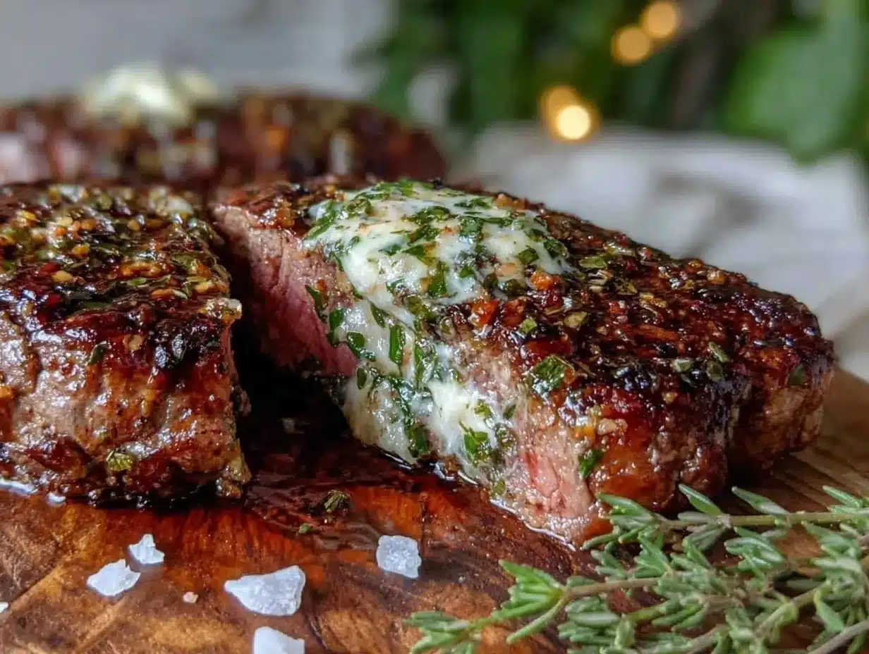 pan-seared steak with herb butter preparation steps
