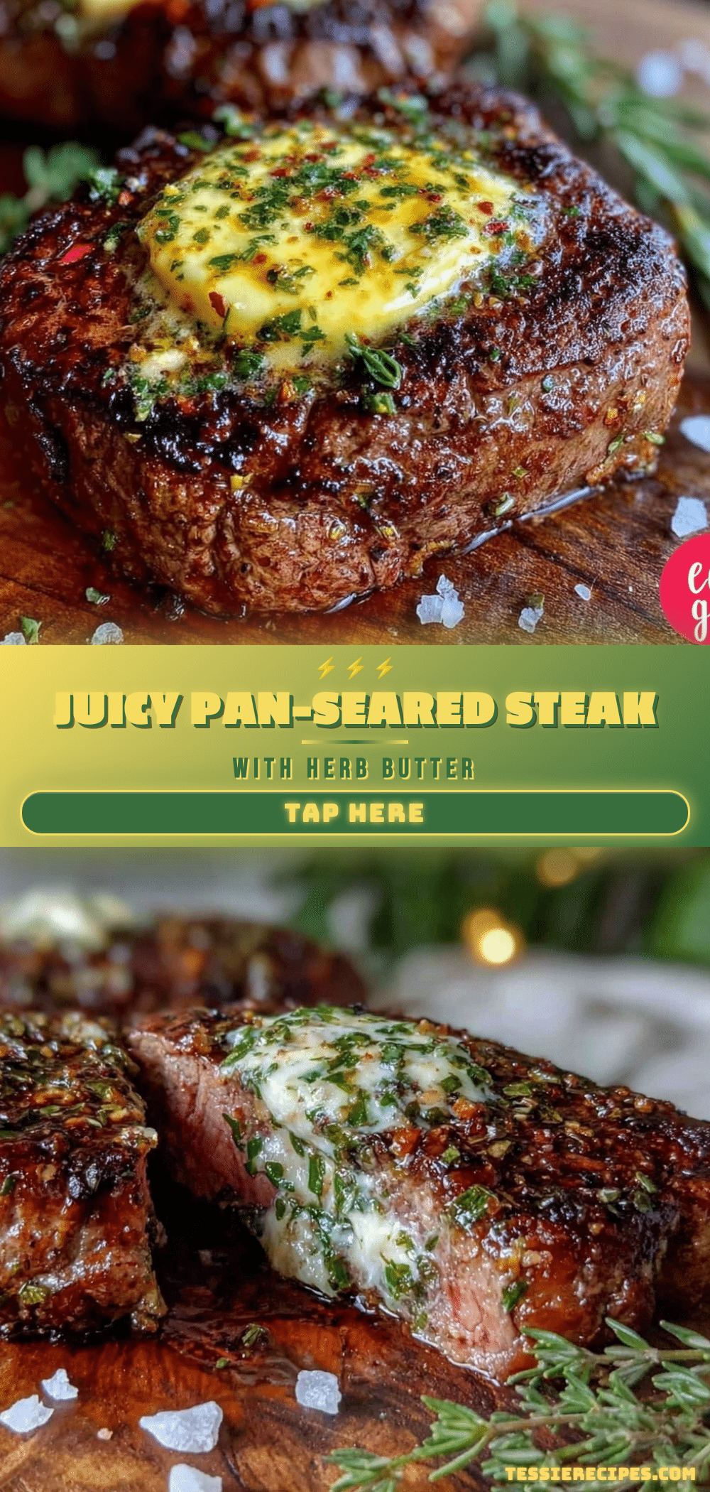 pan-seared steak with herb butter recipe