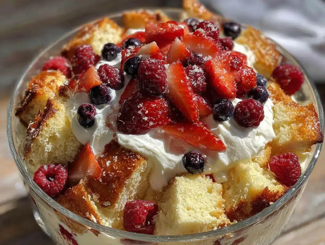 patriotic berry angel food trifle preparation steps