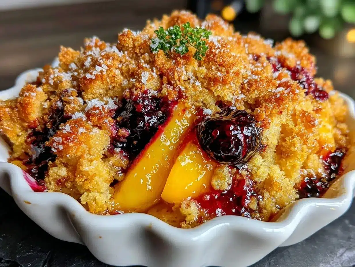 peach blueberry crumble recipe preparation steps