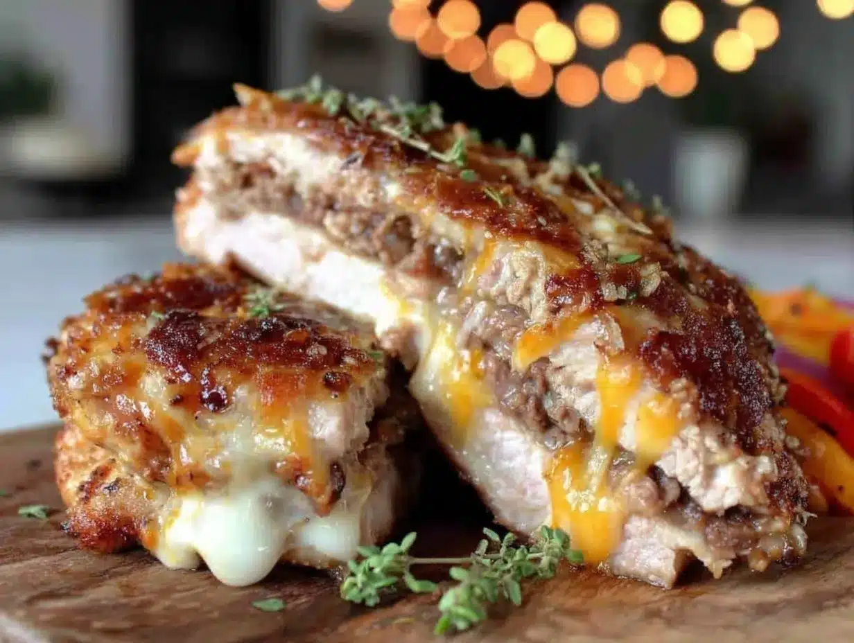 philly cheesesteak stuffed chicken breast preparation steps
