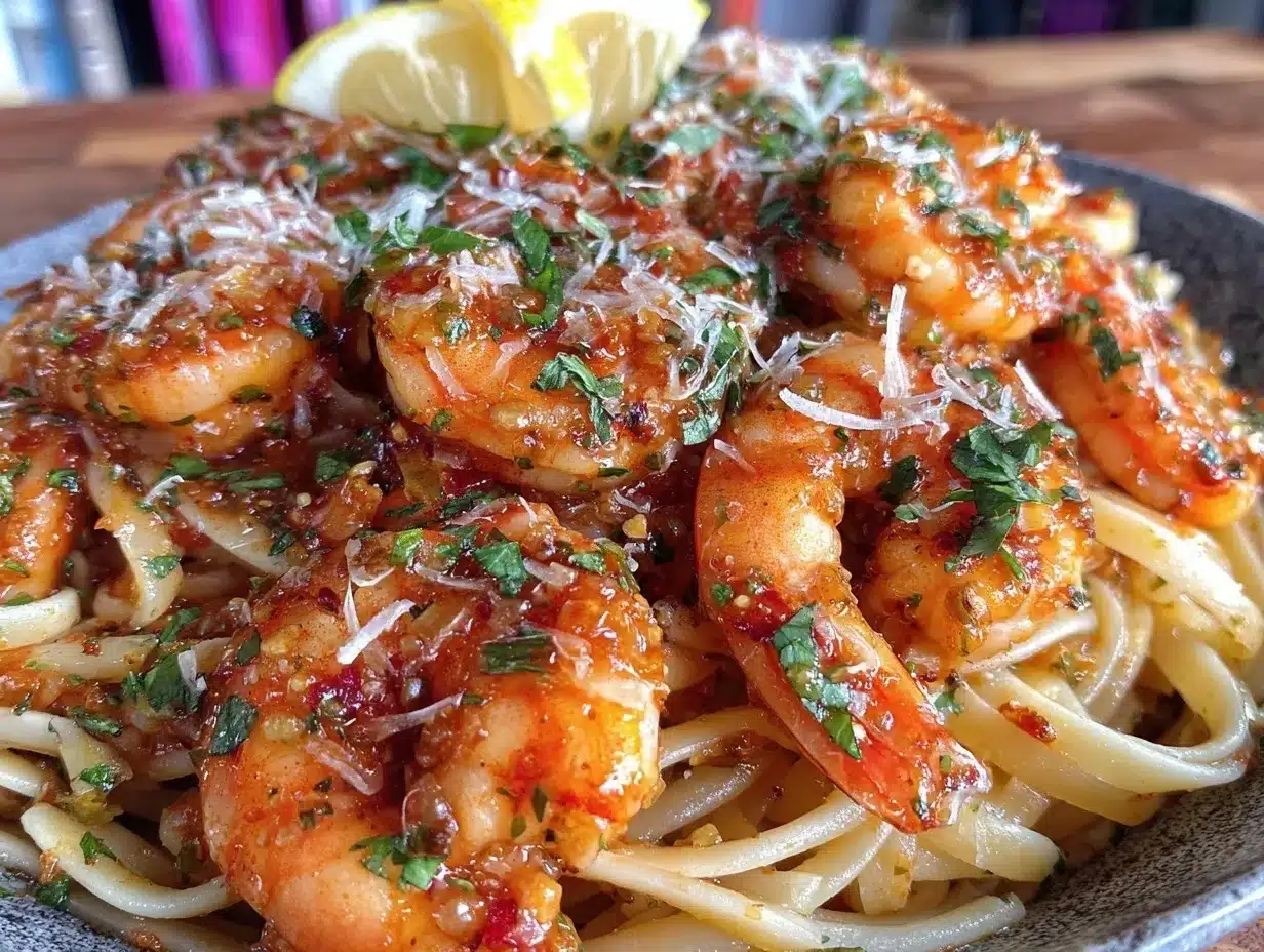 quick creamy lemon garlic butter shrimp linguine preparation steps
