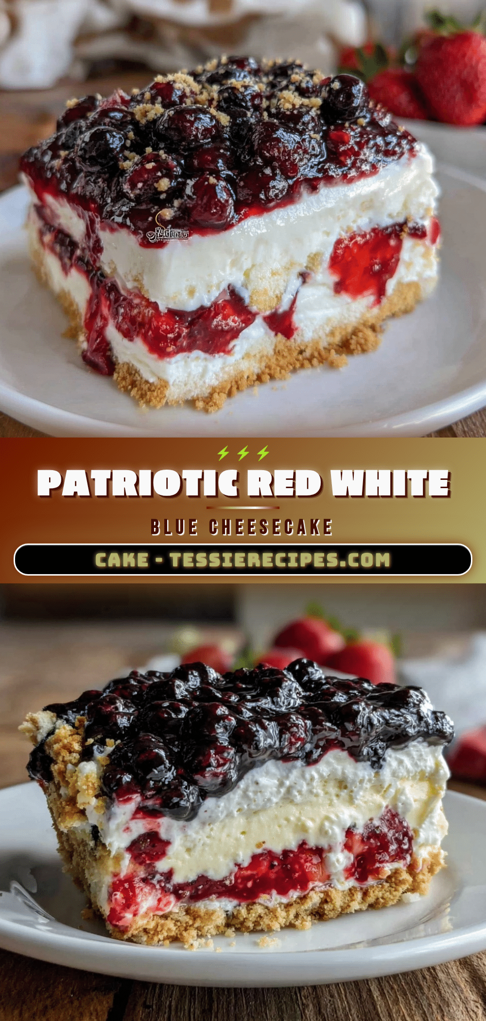 red white and blue layered cheesecake icebox cake recipe