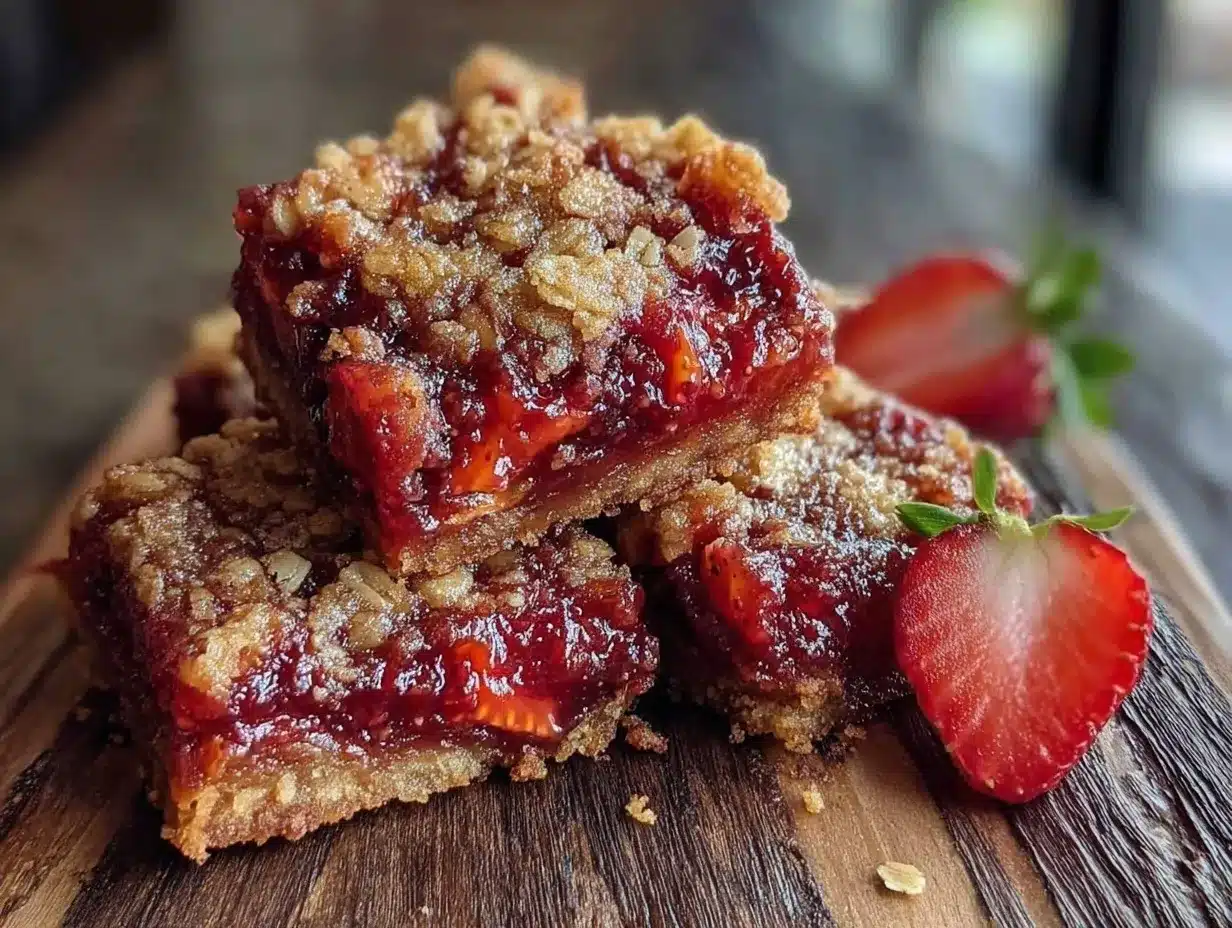 rhubarb strawberry crumble bars preparation steps