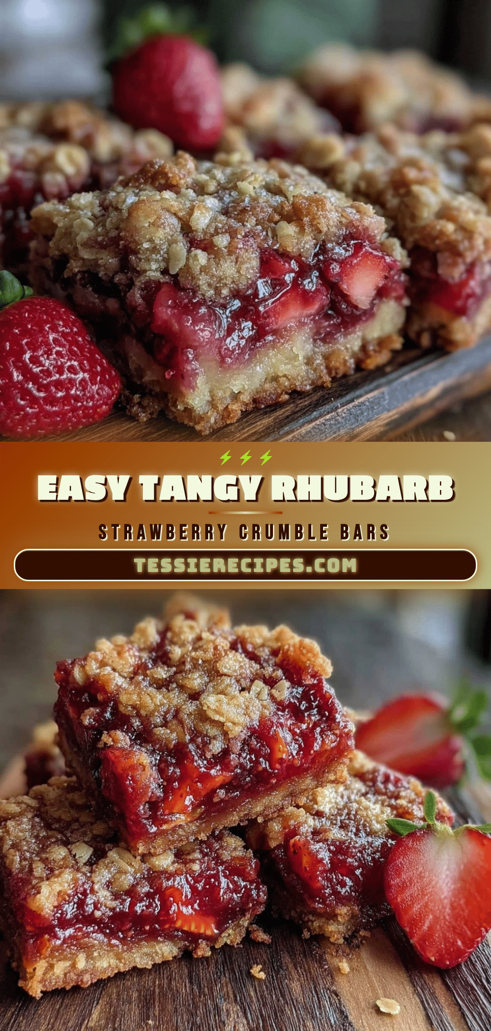 rhubarb strawberry crumble bars recipe