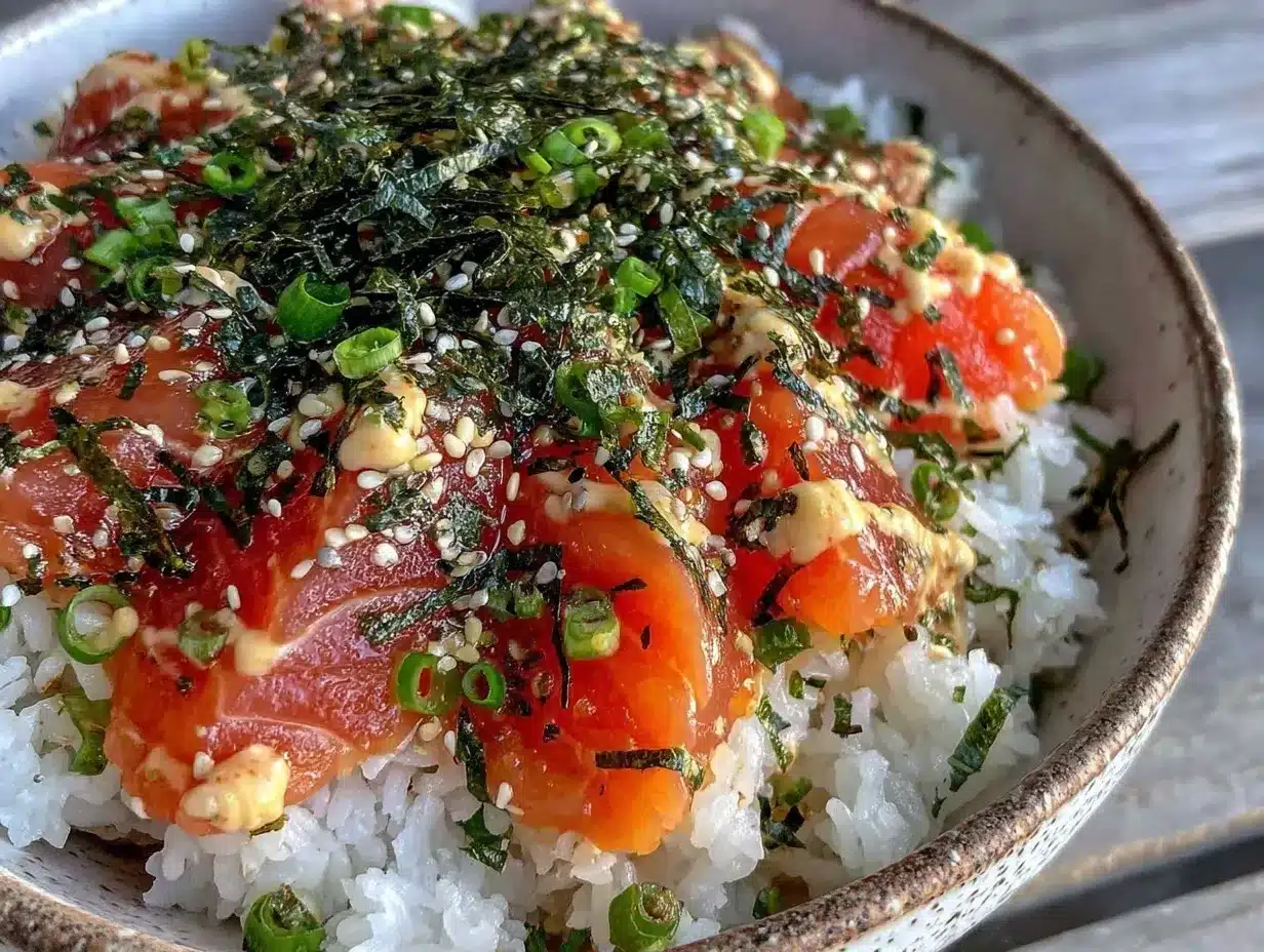salmon rice bowl preparation steps