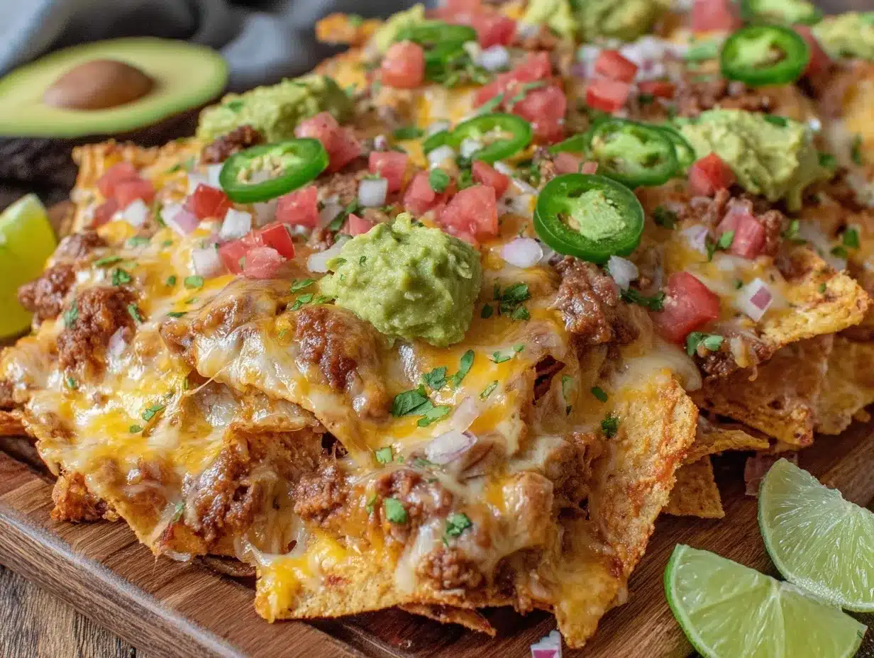 sheet pan taco bar nachos preparation steps