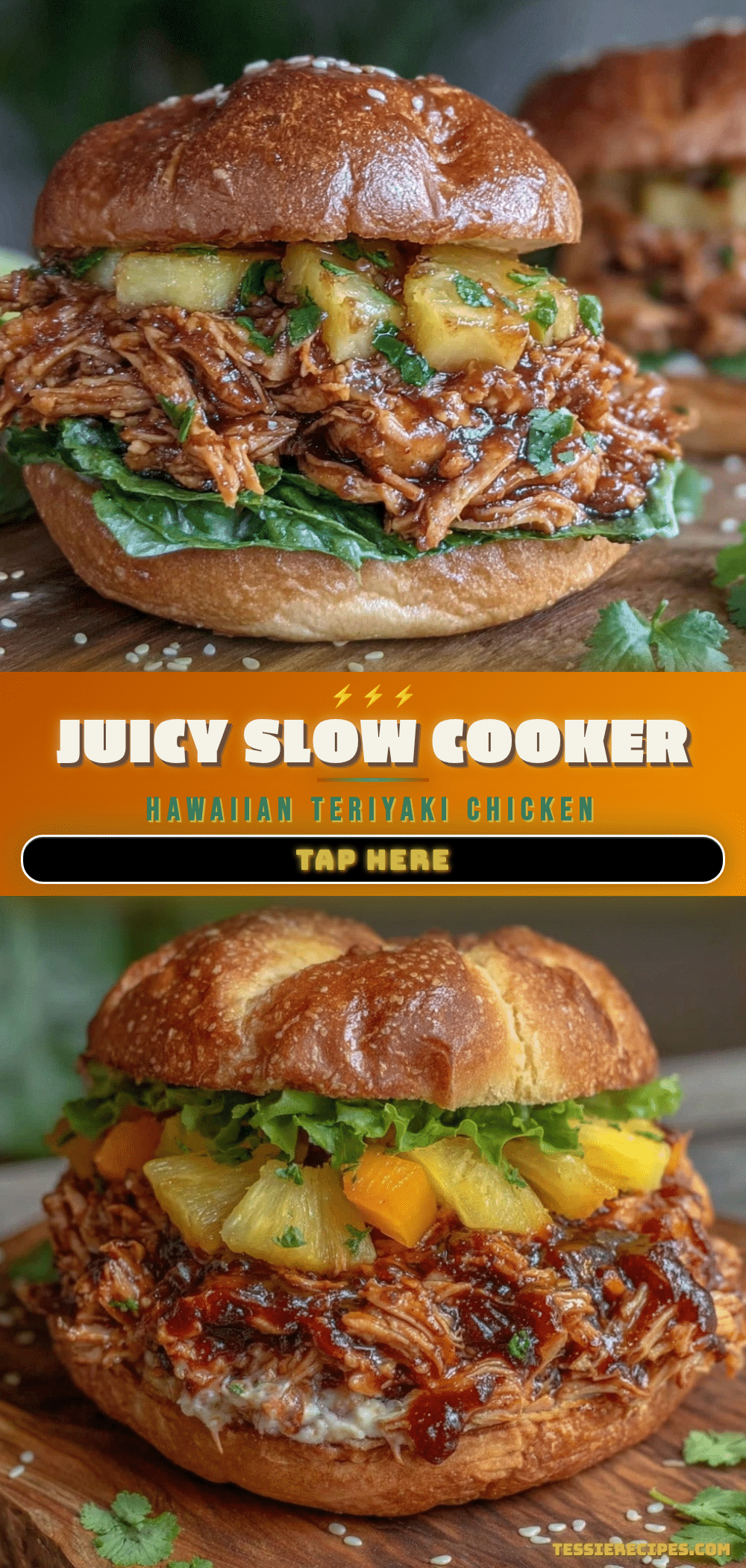 slow cooker hawaiian teriyaki chicken sandwiches recipe