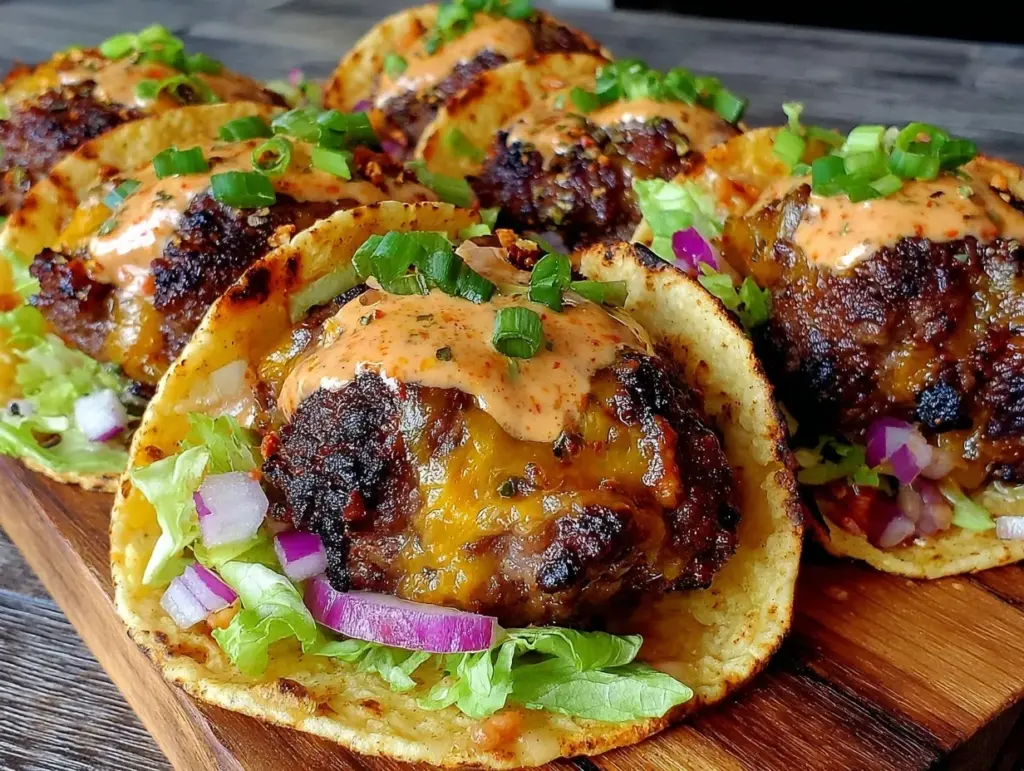 smash burger tacos - featured image