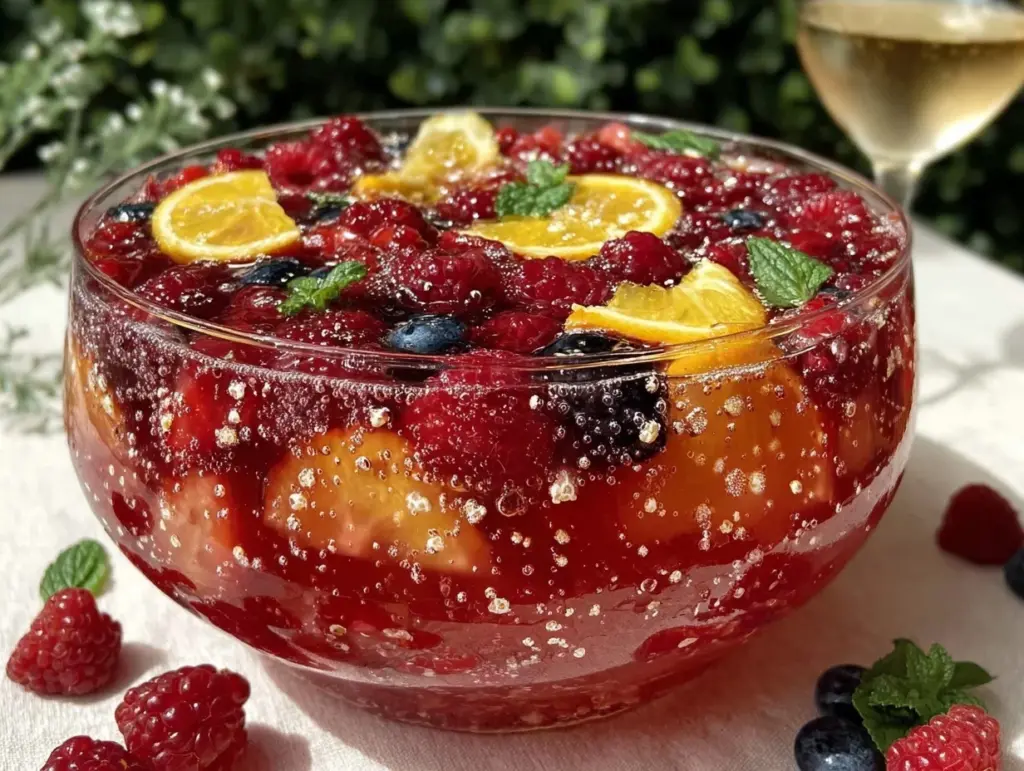 sparkling berry champagne brunch punch - featured image