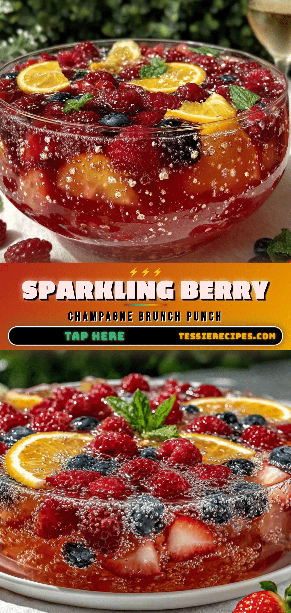 sparkling berry champagne brunch punch recipe