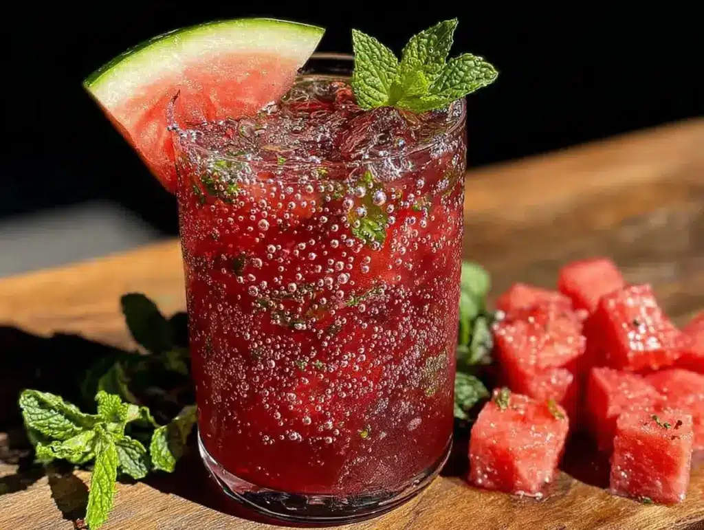 sparkling watermelon mint mocktail - featured image